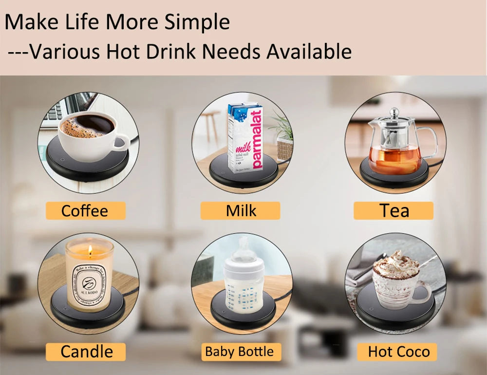 USB Coffee Cup Warmer – Electric Mug Heater for Coffee, Tea, Milk & Water