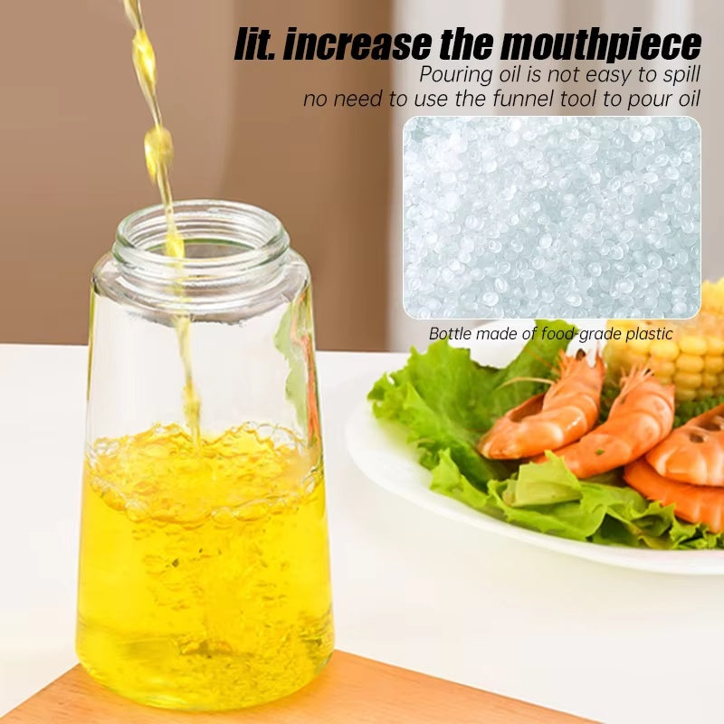 olive oil sprayer bottle with wide-mouth opening for easy refill and spill-free oil pouring into food-grade container